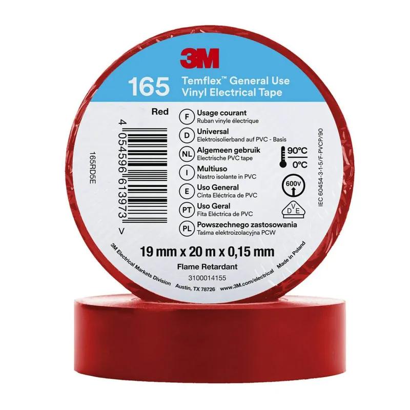 3M Temflex 165 isolatietape PVC rood 19 mm x 20 m