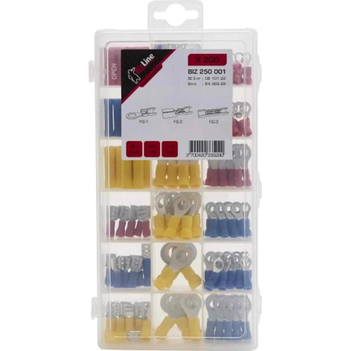 Bizline kabelschoenen geïsoleerd — assortiment 200 stuks in koffer