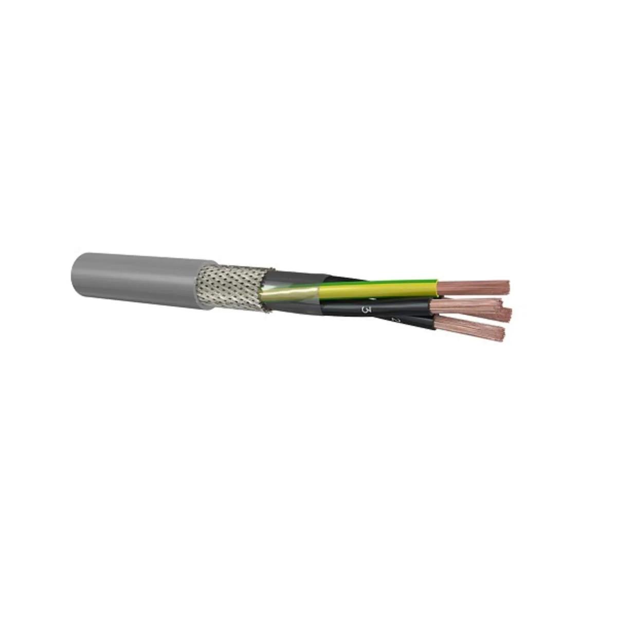 Dynamic stuurstroomkabel afgeschermd 4 × 1,0 mm² grijs — rol 100 meter