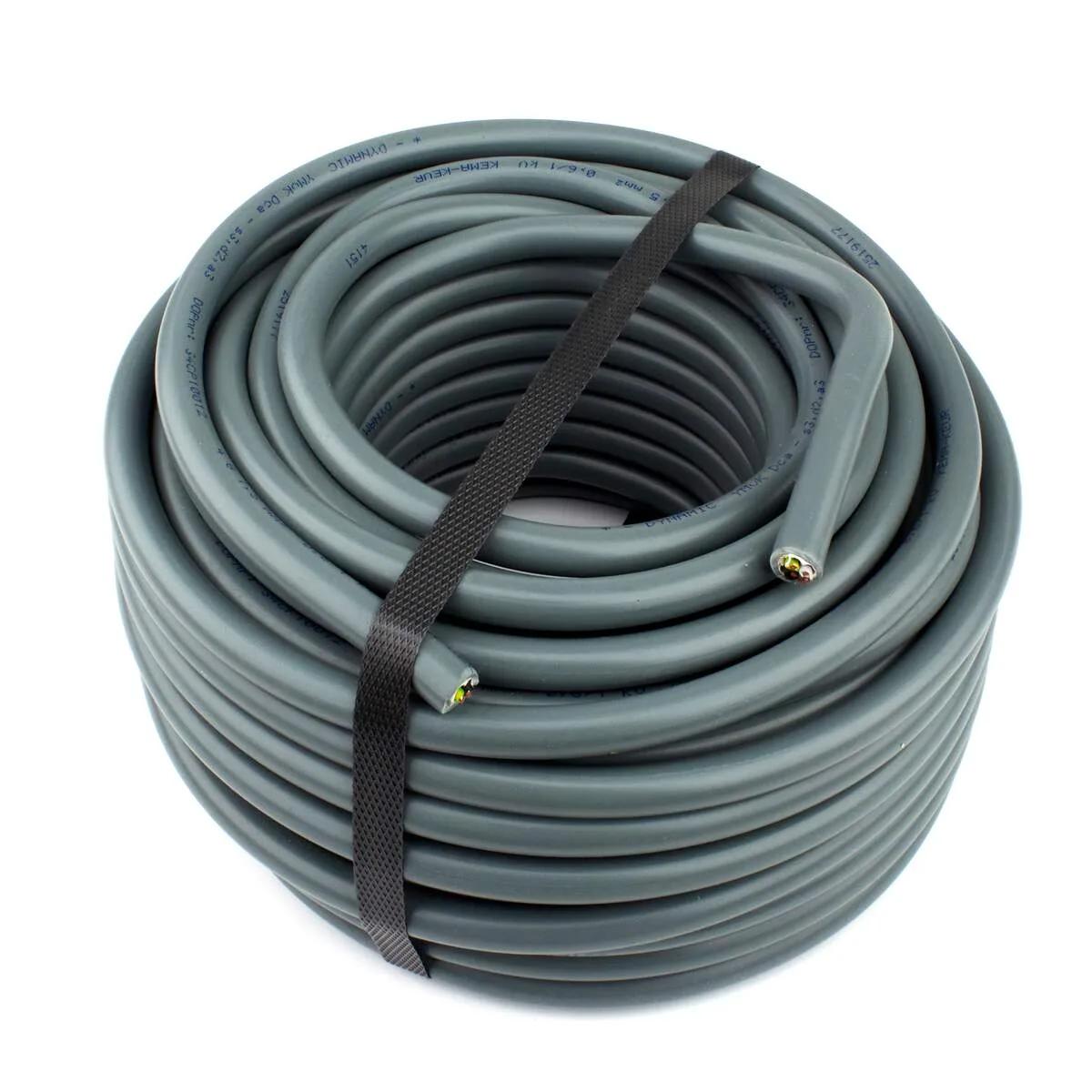 Dynamic voedingskabel YMvK 4 × 1,5 mm² grijs — rol 25 meter