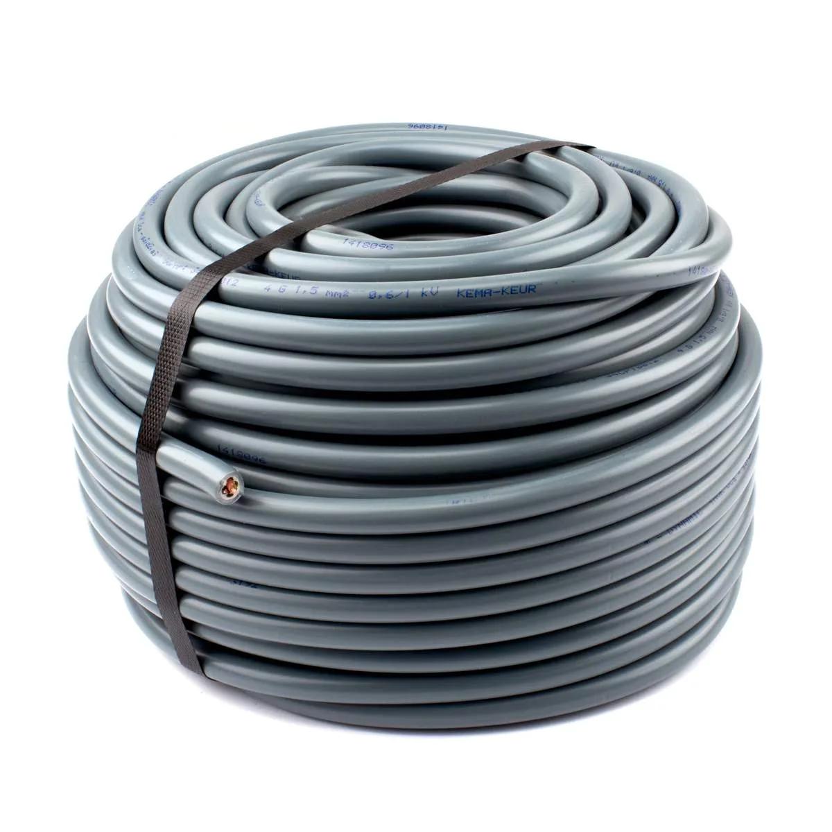 Dynamic voedingskabel YMvK 4 × 1,5 mm² grijs — rol 50 meter
