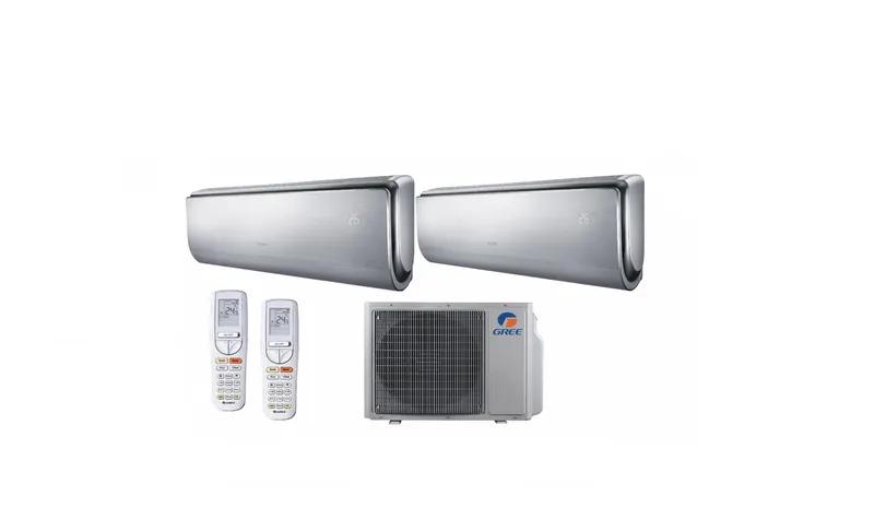 Gree U-Crown Duo 5.0 kW (1× 3.5 + 1× 2.5) zilver — premium binnenunits incl. WiFi