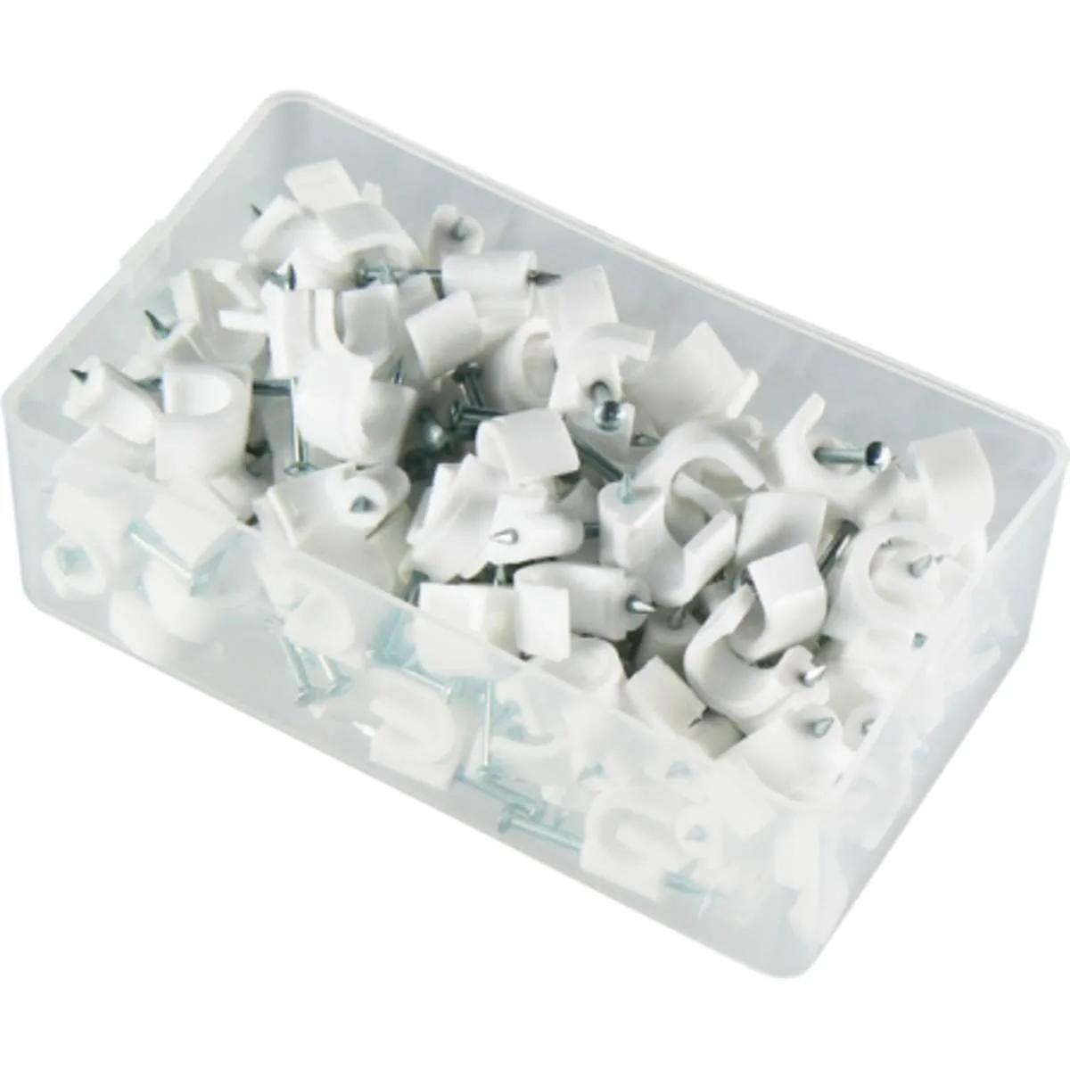 Mepac spijkerclip rond 8-10 mm wit (per stuk)
