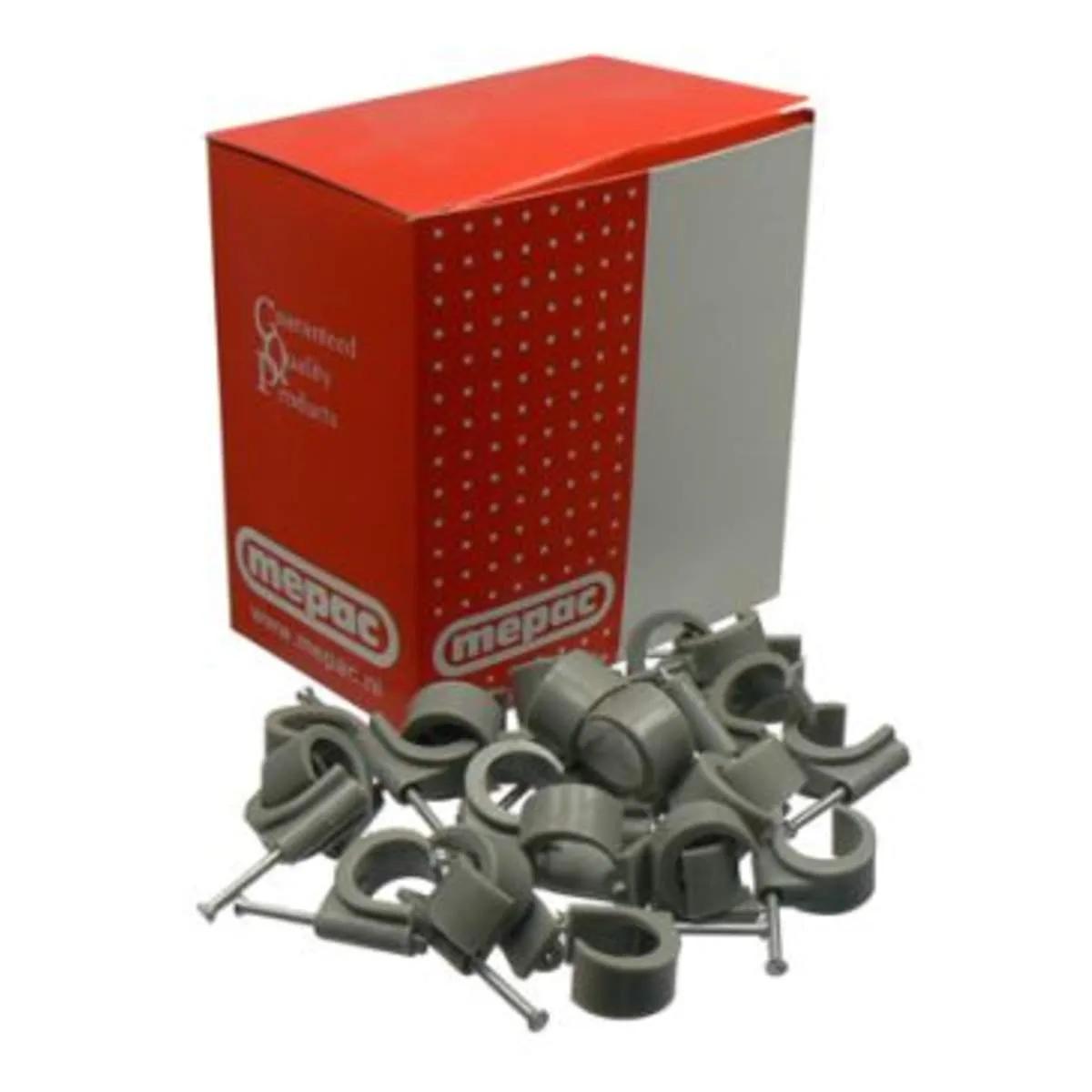 Mepac spijkerclips rond 16-19 mm grijs (doos 100 stuks)