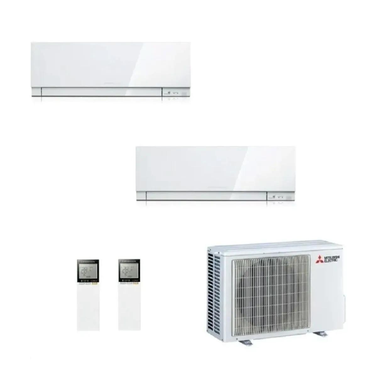 Mitsubishi Electric Duo MXZ-2F53VF 5.3kW + 2× MSZ-EF25VGKW 2.5kW Kirigamine Wit — WiFi A++ (A+++ koelen)