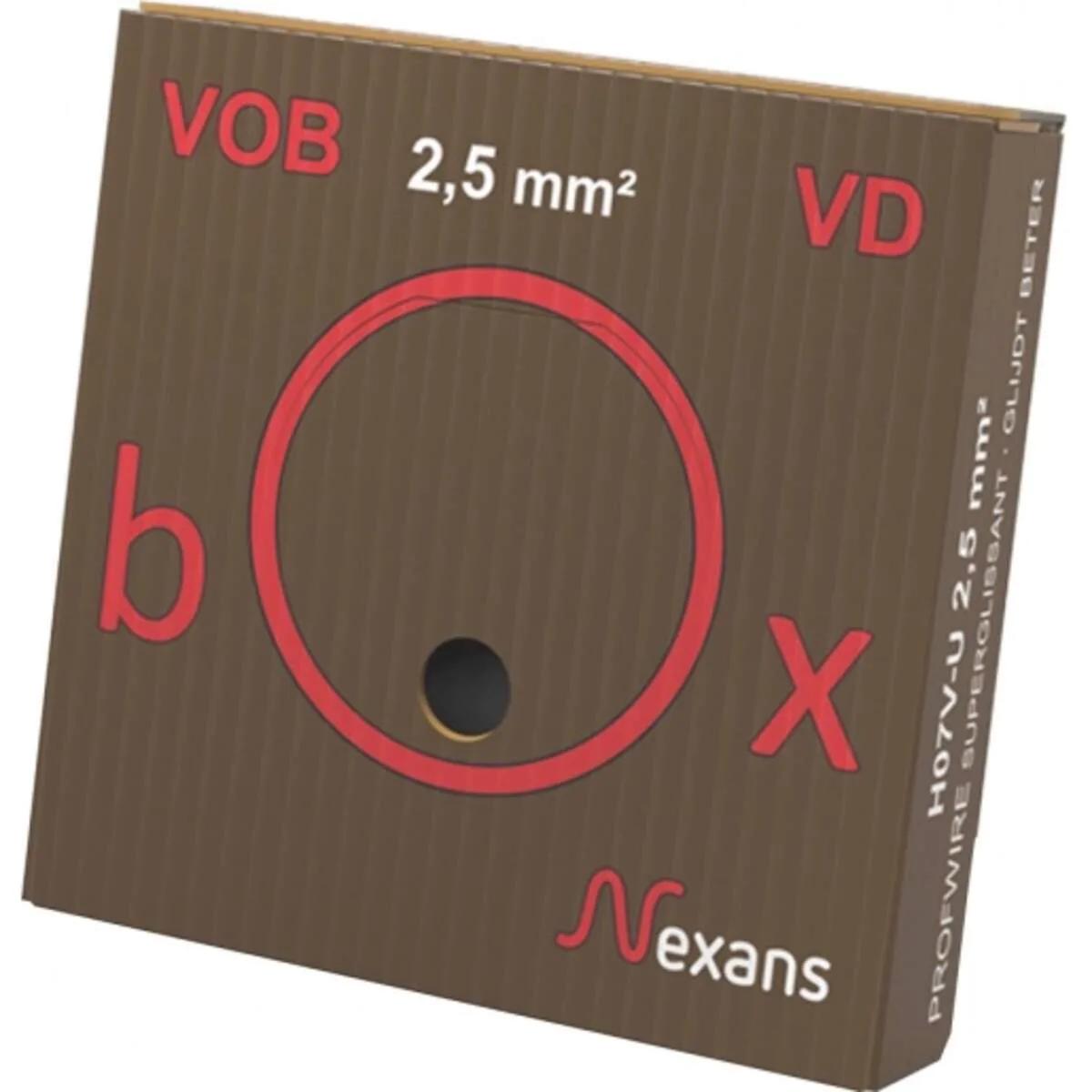 Nexans Profwire installatiedraad H07V-U 1 × 2,5 mm² bruin — per meter (VD-box)