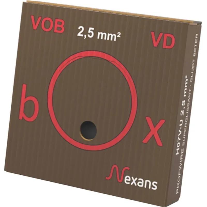 Nexans Profwire installatiedraad H07V-U 1 × 2,5 mm² bruin — per meter (VD-box)