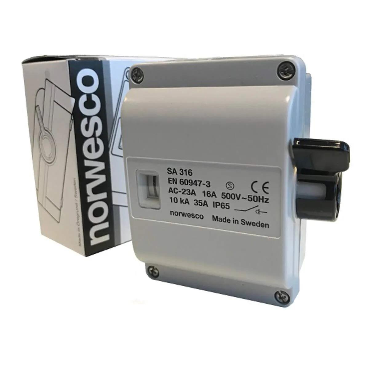 Norwesco werkschakelaar 4-polig 25A IP65 (M25)