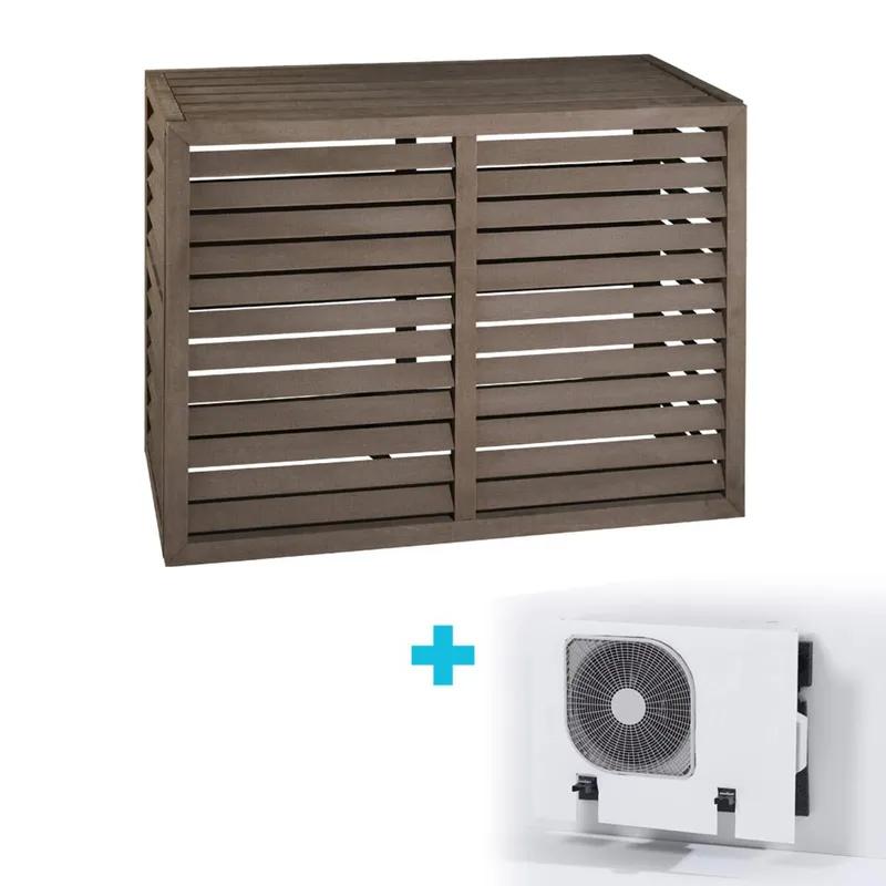 Omkasting Medium Natuurlijk bruin — wpc 800×1100×550 mm incl. condensorschot en opstelvoetjes
