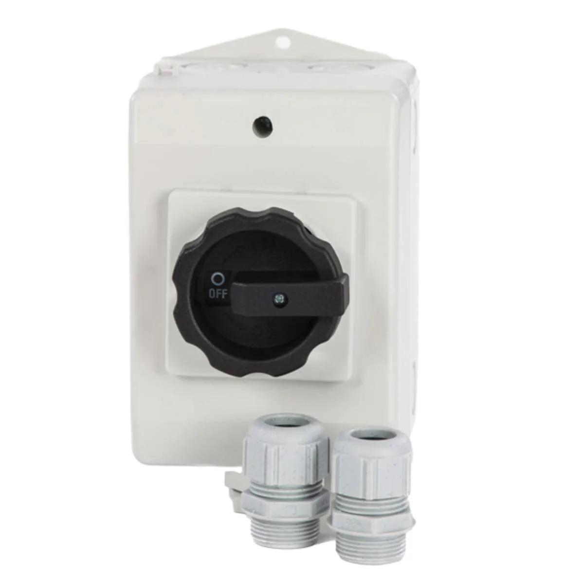 Sontheimer werkschakelaar medium 4-polig 25A IP65 — incl. 2× M25 wartels