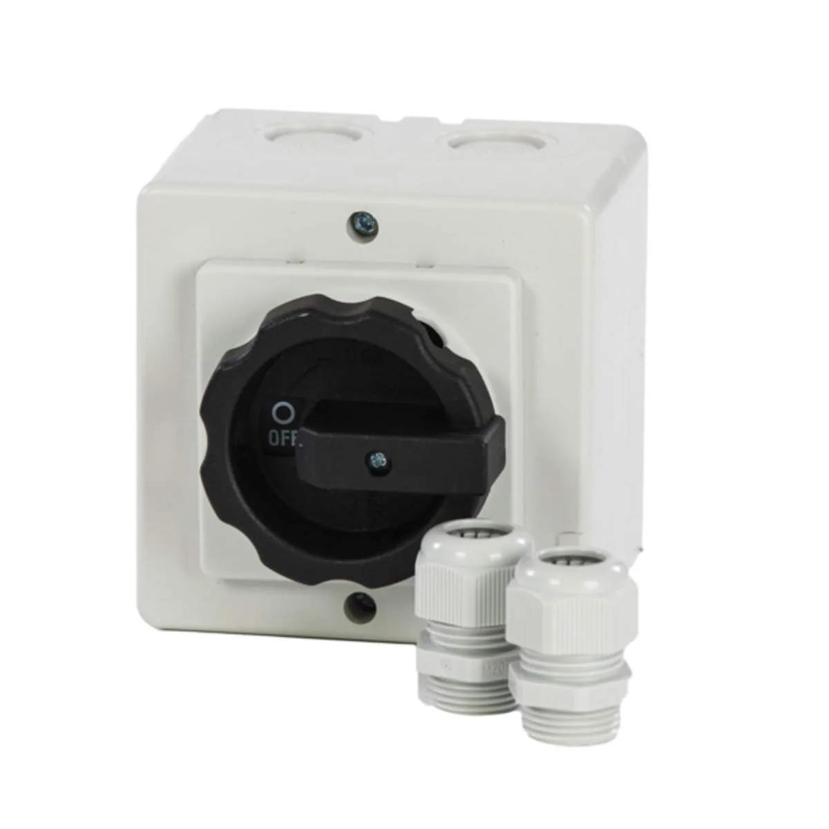 Sontheimer werkschakelaar small 4-polig 25A IP65 — incl. 2× M20 wartels
