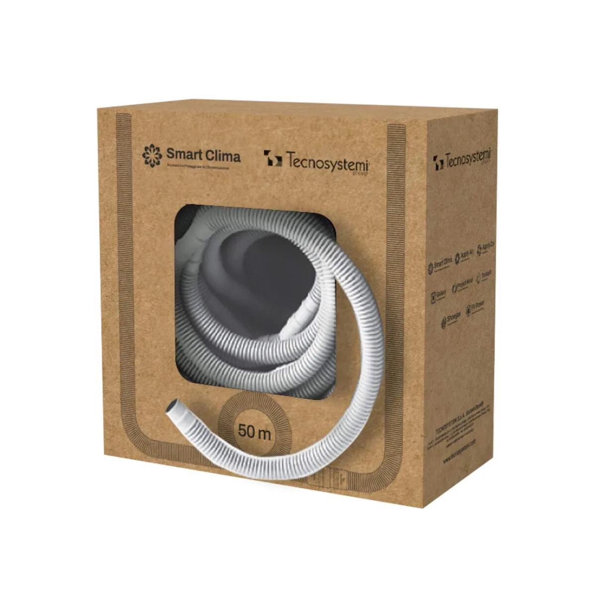 Tecnosystemi afvoerslang flexibel coated Ø16/18 mm wit — rol 50 meter