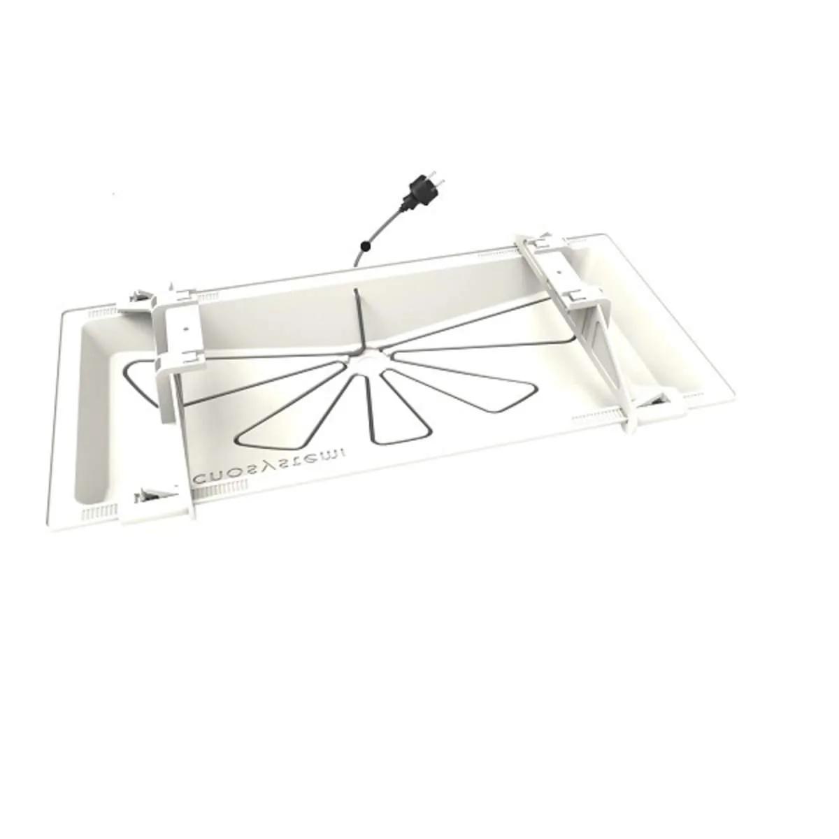 Tecnosystemi BlueRiver condenslekbak 85 x 40 cm wit (RAL9002) — met verwarmingskabel 3 m