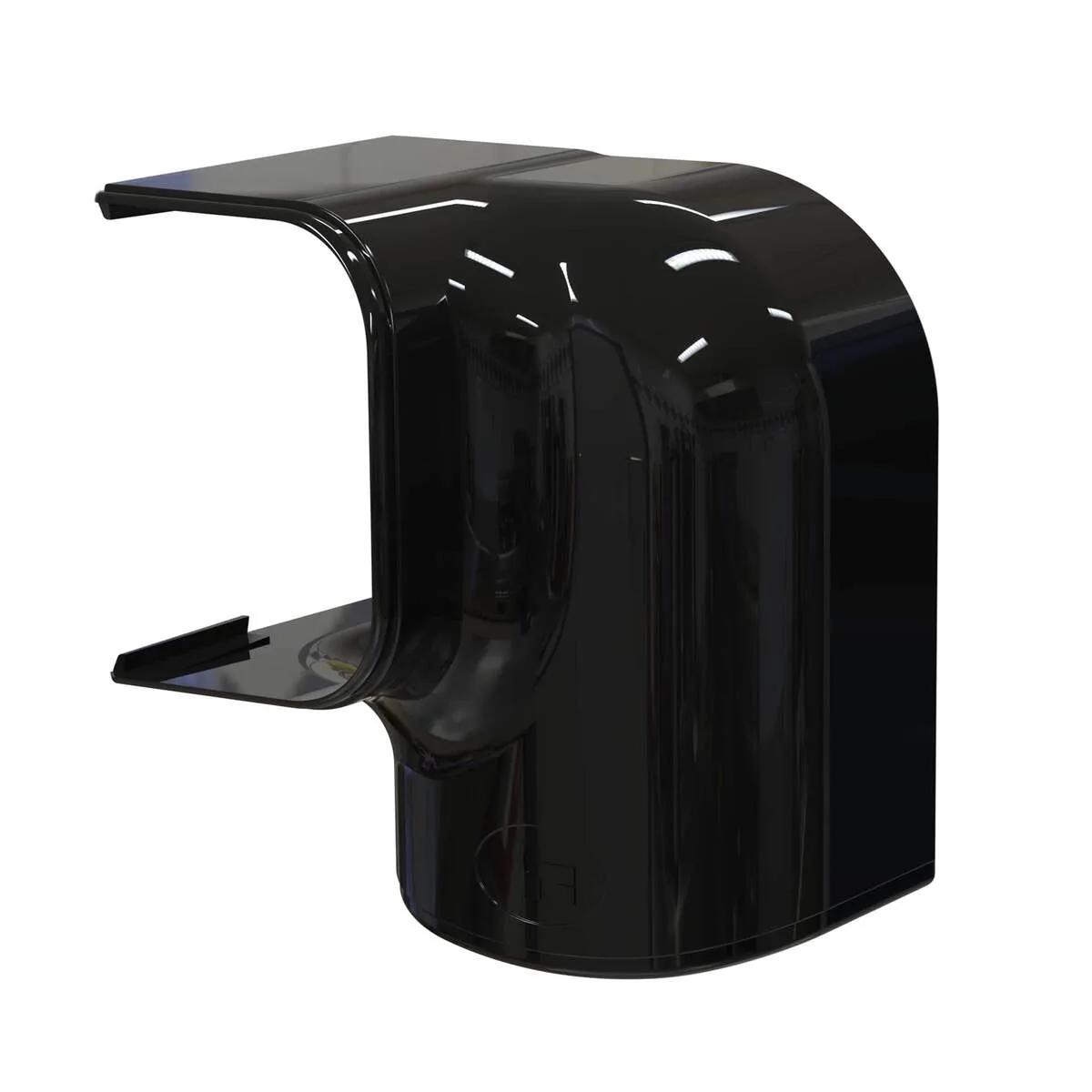 Tecnosystemi Optima linksdraaiende bocht 90° MRS75 — Zwart (75 mm)