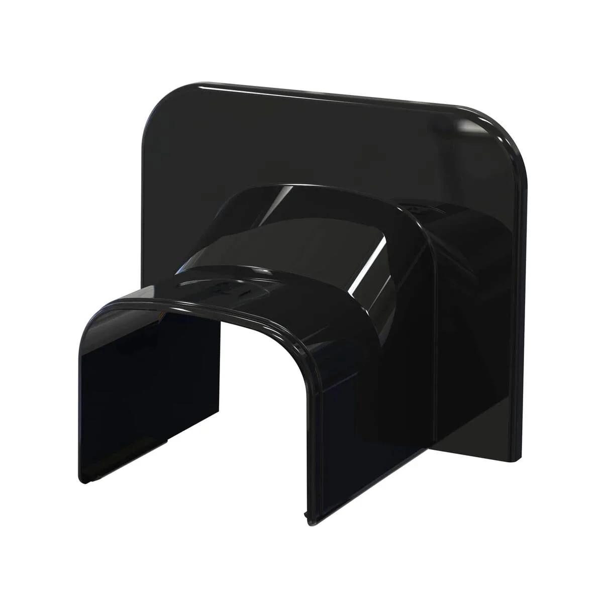 Tecnosystemi Optima plafond/wand-eindstuk TA75 — Zwart (75 mm)