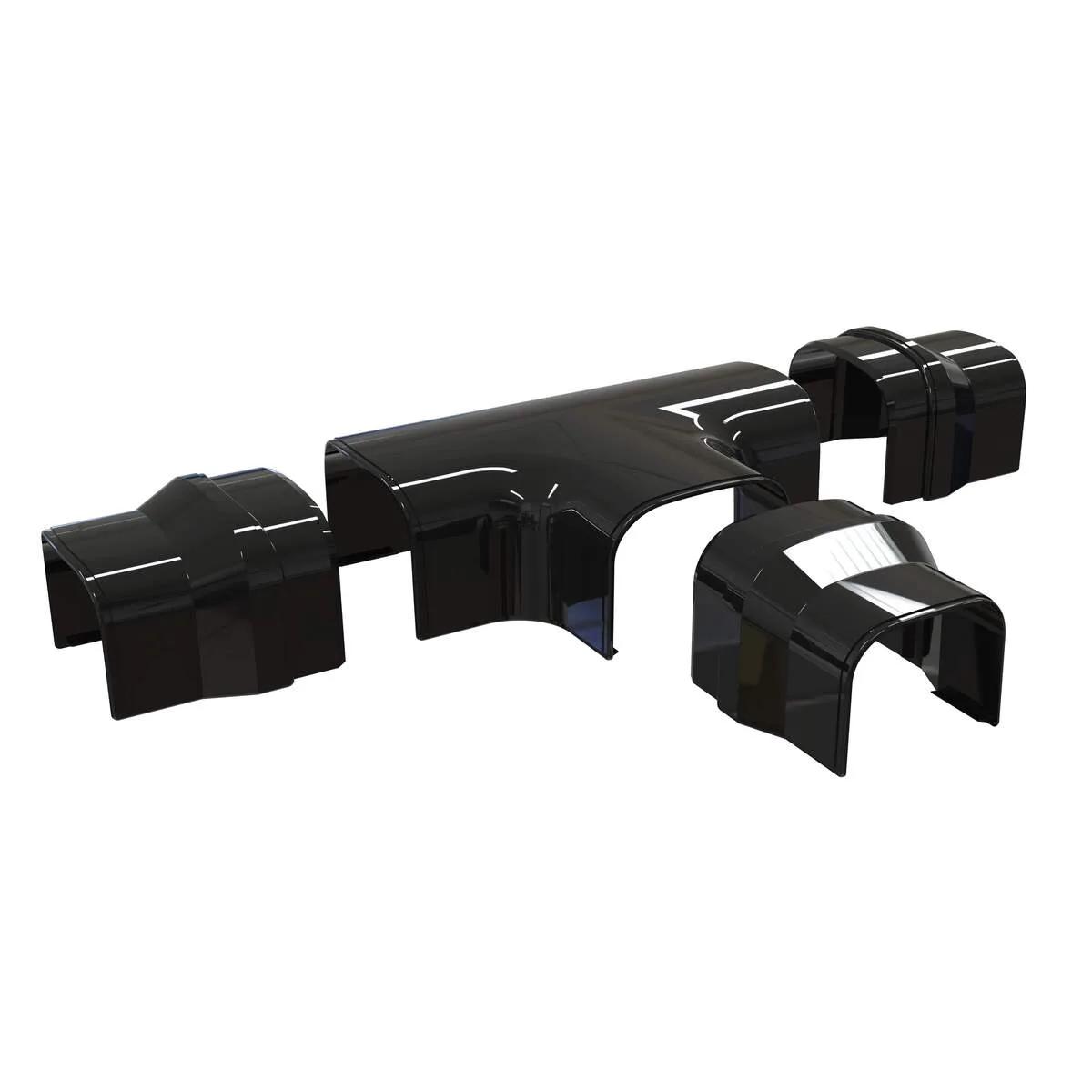 Tecnosystemi Optima T-stuk DT75 — Zwart (75 mm)